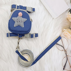 Adjustable Dog Traction Rope with Backpack Accessories