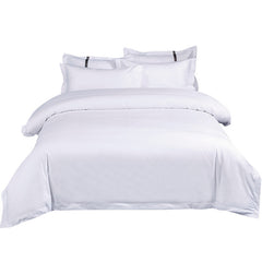 Luxury Hotel Bedding Set - 60s Cotton, White Satin