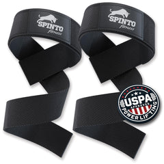 Spinto Fitness Wrist Straps for Weightlifting | 21 inch Competition Grade Rugged Cotton Grip & Padded Neoprene Gym Straps | Weight Lifting Wrist Straps for Deadlift Bodybuilding Powerlifting (1 pair)