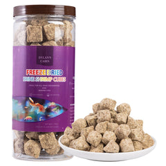 Freeze Dried Brine Shrimp Cubes - Natural High Protein Fish Food for Tropical and Marine Fish Cichlids Bettas Tetras Discus Goldfish Angel Fish Koi Pond Fish 113G