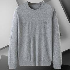 Men's Plus Size Round Neck Long Sleeve Knitted Sweater