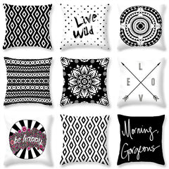 Nordic Style Black and White Velvet Pillow Covers
