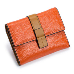 Luxury Women's Leather Tri-Fold Compact Purse