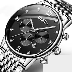 Waterproof Multi-function Chronograph Quartz Watch with Light