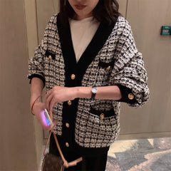 Knit Cardigan, Plaid Coat, Chanel Style Outerwear