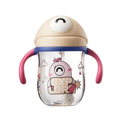 bc babycare Fun & Durable Baby Sippy Cup 240ml/8oz Soft Silicone Unbreakable Easy-Grip Handles Leak-Proof Gravity Ball Straw for Easy DrinkingSippy Cups for Toddlers 1-3 Rose