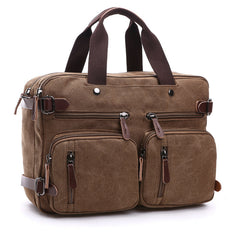 Large 3-in-1 Canvas Business Bag for 17-inch Laptop