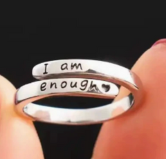 S925 Silver Half-Wrap Letter Ring by Tongzhe