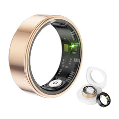 Smart Ring Health Tracker Anillo Inteligente para Hombre Health Rings for Men & Women Waterproof Fitness Tracker (Gold 8#)