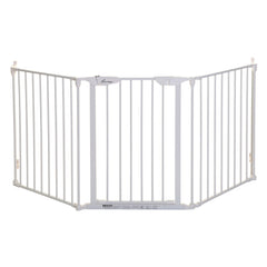 Dreambaby Newport Adapta Baby Gate - Use at Top or Bottom of Stairs - for Straight Angled or Irregular Shaped Openings (White)