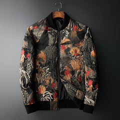 2019 New Graffiti Rooster Down Jacket for Men