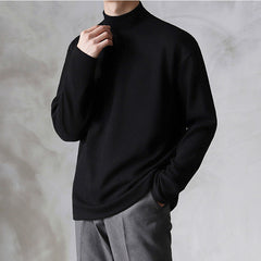 Men's Loose Velvet Turtleneck Sweater for All Seasons