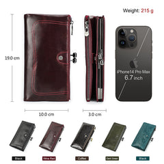 High-End Anti-Theft Leather Bifold Wallet for Women