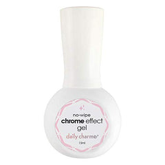 Daily Charme Chrome Effect No-Wipe Top Coat Gel Polish 15ml High Gloss Special Formula For Smooth Glazed Mirror Chrome Finish Long Lasting Soak Off Home DIY/Nail Art Salon Manicure