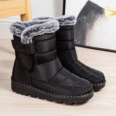 Women's Waterproof High-Cut Faux Rabbit Fur Boots