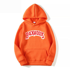 Men's Pullover Hoodie with BACKWOODS Print (Hip-Hop)