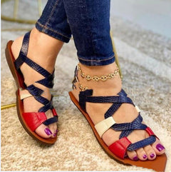 Casual Ladies Roman Sandals with Buckle Design