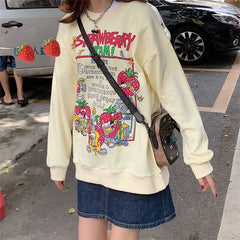 Cute Retro Street Sweatshirts and Tops for Women