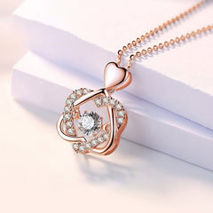 Rose Gold Heart Necklace for Women in 925 Silver