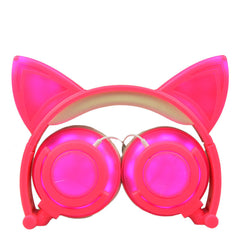 Cat Ear Headphones with Light and Foldable Design