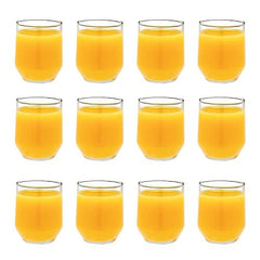 Vikko Small Juice Glasses 7 oz Set of 12 Juice Glasses Orange Juice Glasses Fruit Juice Glasses Small Glass Cups Small Drinking Glasses Durable Glass Tumblers Dishwasher Safe