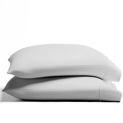 Texas Linen Co. 100% Organic Cotton Percale Pillow Cases King Size Set of 2 - Cotton Percale Pillowcases King Cooling Pillow Cases for Sleeping Cotton Pillow Covers for King Pillows - Light Grey