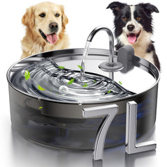 Smartoo Dog Water Fountain for Large Dogs 7L/236oz/1.8Gal Pet Water Fountain with Stainless Steel Water Tray & Faucet Automatic Dog Water Dispenser with Ultra-Quiet Pump Multi-Filtration System