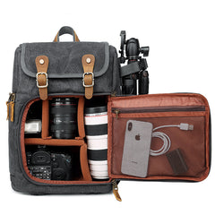 Waterproof Large Capacity Canvas Camera Backpack