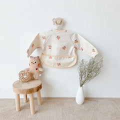 Waterproof Long Sleeve Baby Bibs with Pocket for Toddlers