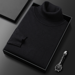 Slim-Fit Solid Color Turtleneck Pullover Sweater