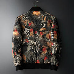2019 New Graffiti Rooster Down Jacket for Men
