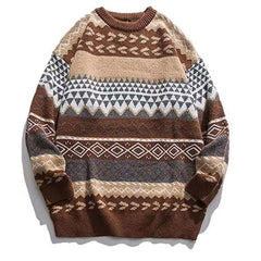 Unisex Oversized Striped Cashmere Sweater (Retro Style)