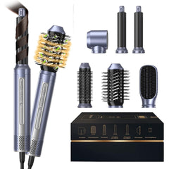 6 in 1 Multistyler Hair Styling Tools Blow Dryer w/ 200 Millions Ions & Coanda Tech - 110000 RPM Curling Wand Straightener Brush Volumizer - Auto Wrap Curlers Air Drying Styler Volumizing