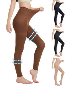 MGANG Medical Compression Pantyhose for Women & Men Footless Waist High Compression Stockings Opaque 20-30 mmHg Support Pantyhose Firm Support Hose for Edema Varicose Veins Nursing Brown M