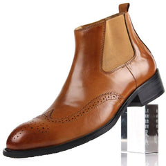 Comfortable Pointed Toe Cowhide Boots