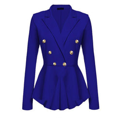 Double-Breasted Blazer with Metal Buttons for Women