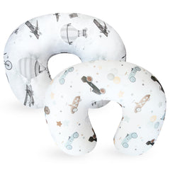 Dormlony Stretchy Ultra Soft Nursing Pillow Cover for Breastfeeding Pillows2 Pack Removable Slipcover for Baby Girl and Boy(Vehicle)