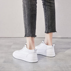 Genuine Leather High-Top Women's Casual Sports Shoes