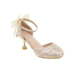 Kids' Pearl Party High Heel Shoes with Bowknot