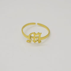 Vintage English Alphabet Ring in 18K Vacuum Plating