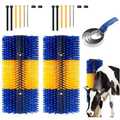 Livestock Scratching Brush Cow Horse Goat Livestock Brushes For Scratching Horse Brush Cow Brush Goat Scratching Post Animal Back Scratching Brush (Blue Yellow 2PC)
