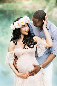 Maternity Photography Props Lace Wedding Dress Gown