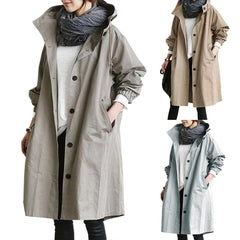 Medium Length Casual Trench Coat for Women in Autumn