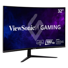 ViewSonic VX3218-PC-MHD 32 Inch Curved 1080p 1ms 180Hz Gaming Monitor with FreeSync Premium Eye Care HDMI and Display Port