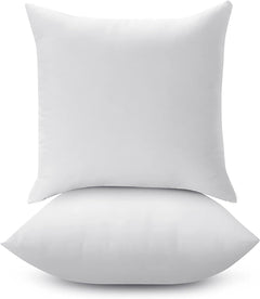 LANE LINEN 18 x 18 Throw Pillow Insert - Pack of 2 White Down Alternative Pillow Inserts for Decorative Pillow Covers Throw Pillows for Bed Couch Pillows for Living Room