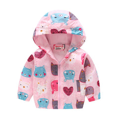 Trendy Spring Summer Kids Jacket with Hood and Print