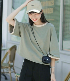 Color Block Loose Fit Short Sleeve T-Shirt for Girls