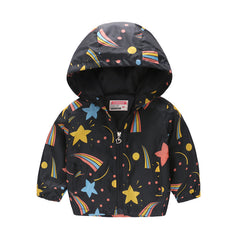 Trendy Spring Summer Kids Jacket with Hood and Print