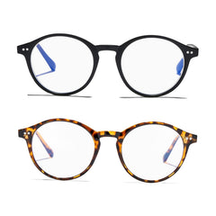 HJSTES Vintage Blue Light Glasses for Women Men Round Bluelight Blocking Glasses Thick TR90 Frame Eyeglasses(Tortoise+Black)
