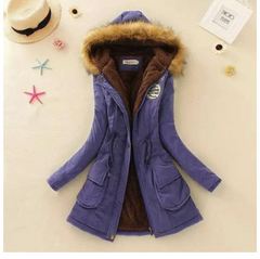 Thick Cotton Coat with Hood and Lamb Fleece Lining